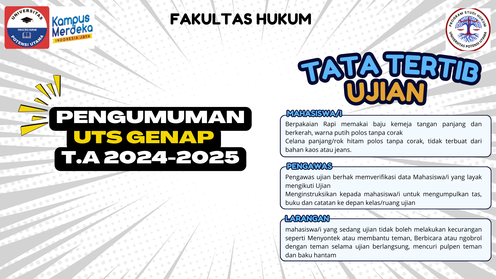 Pngumuman Ujian UTS Genap 2024-2025